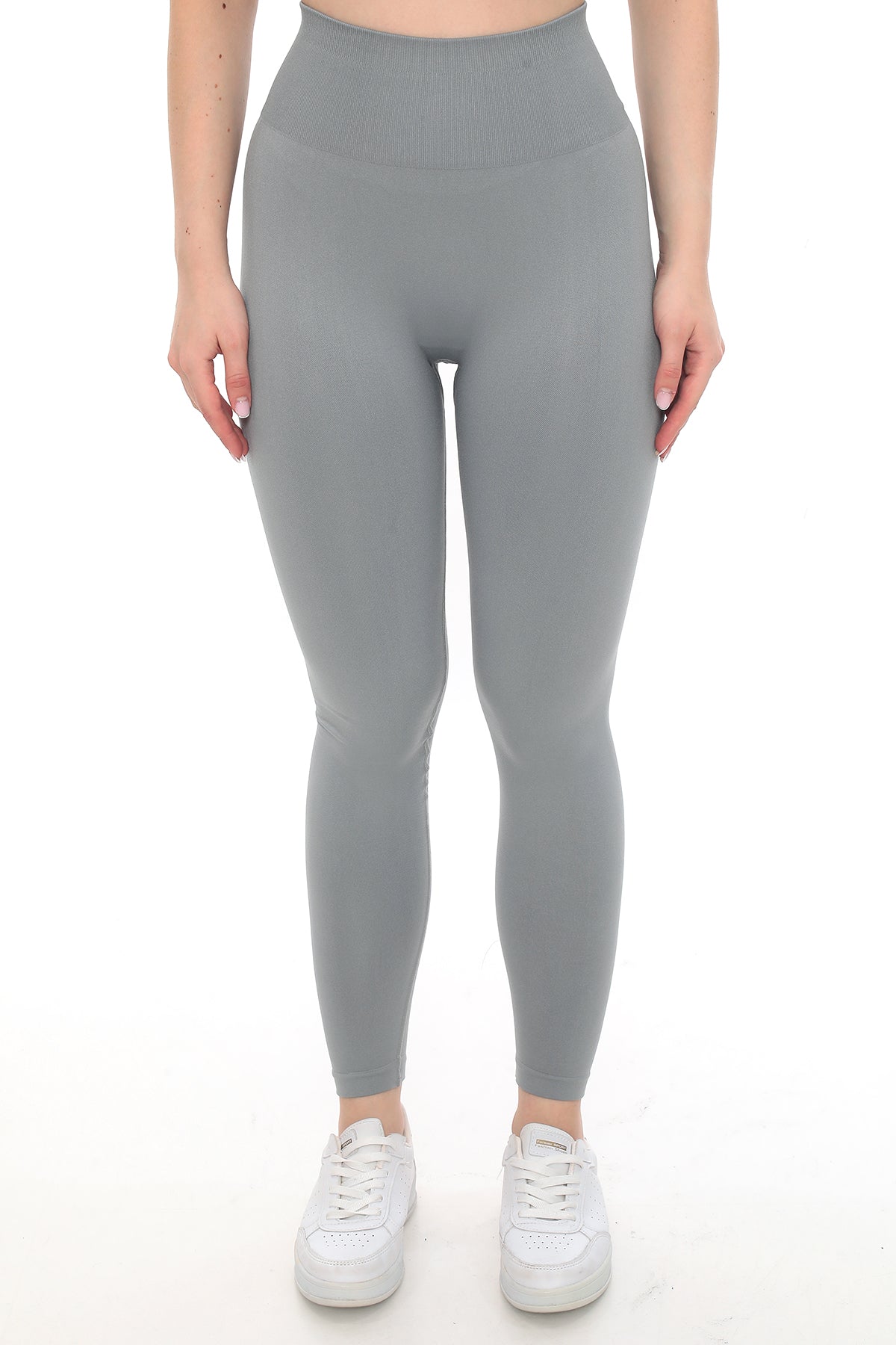 Büzgülü Tayt - Gri