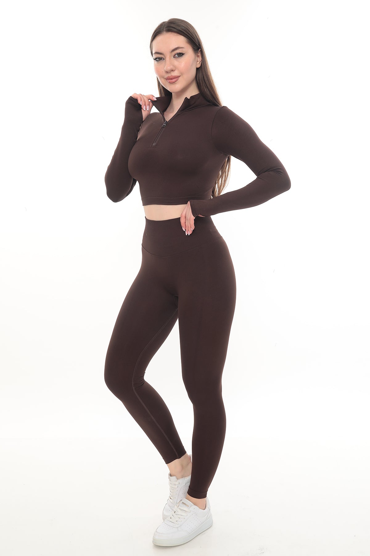 Fermuarlı Uzun Kollu - Acı Kave