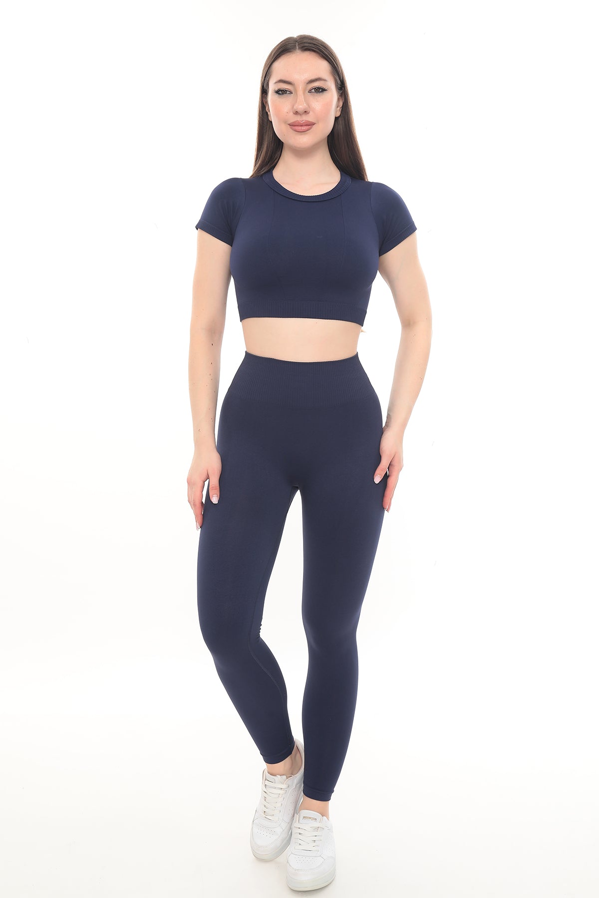 Kısa Kollu Crop - Lacivert