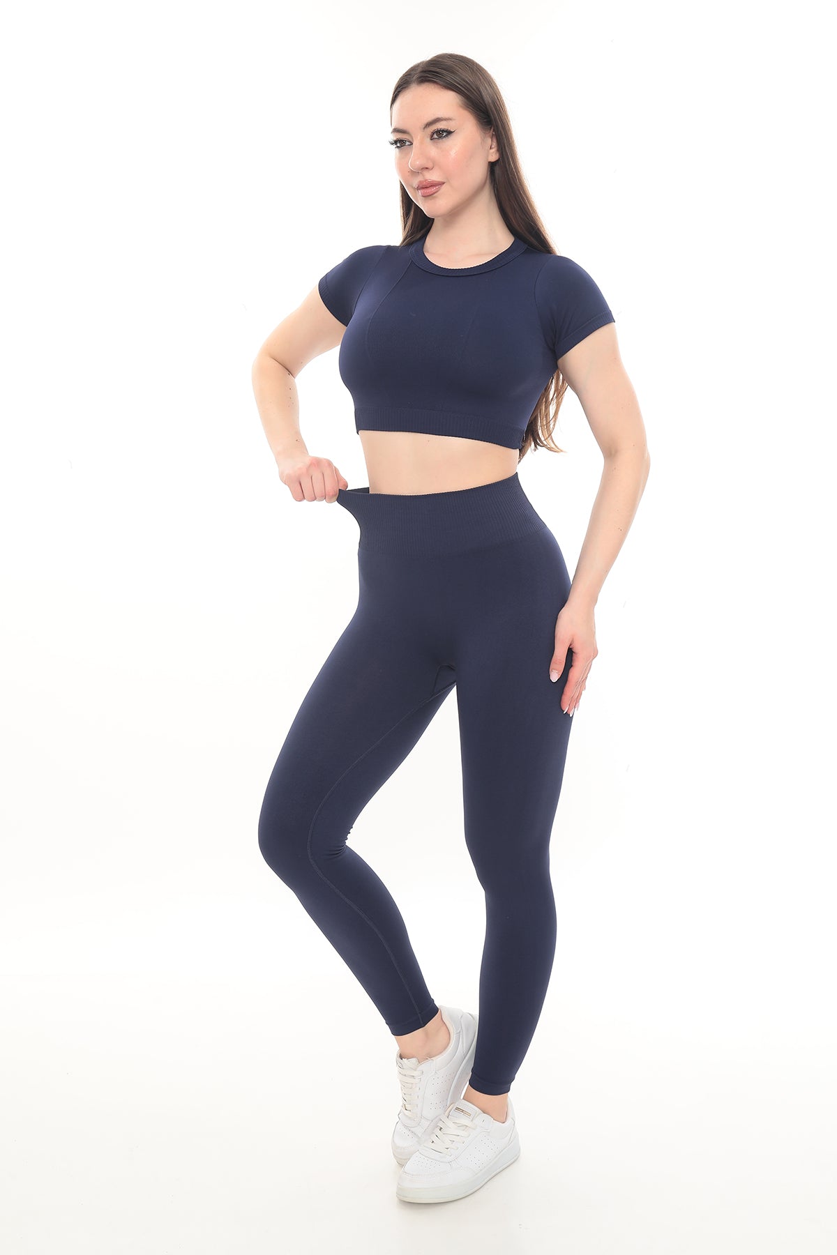 Kısa Kollu Crop - Lacivert