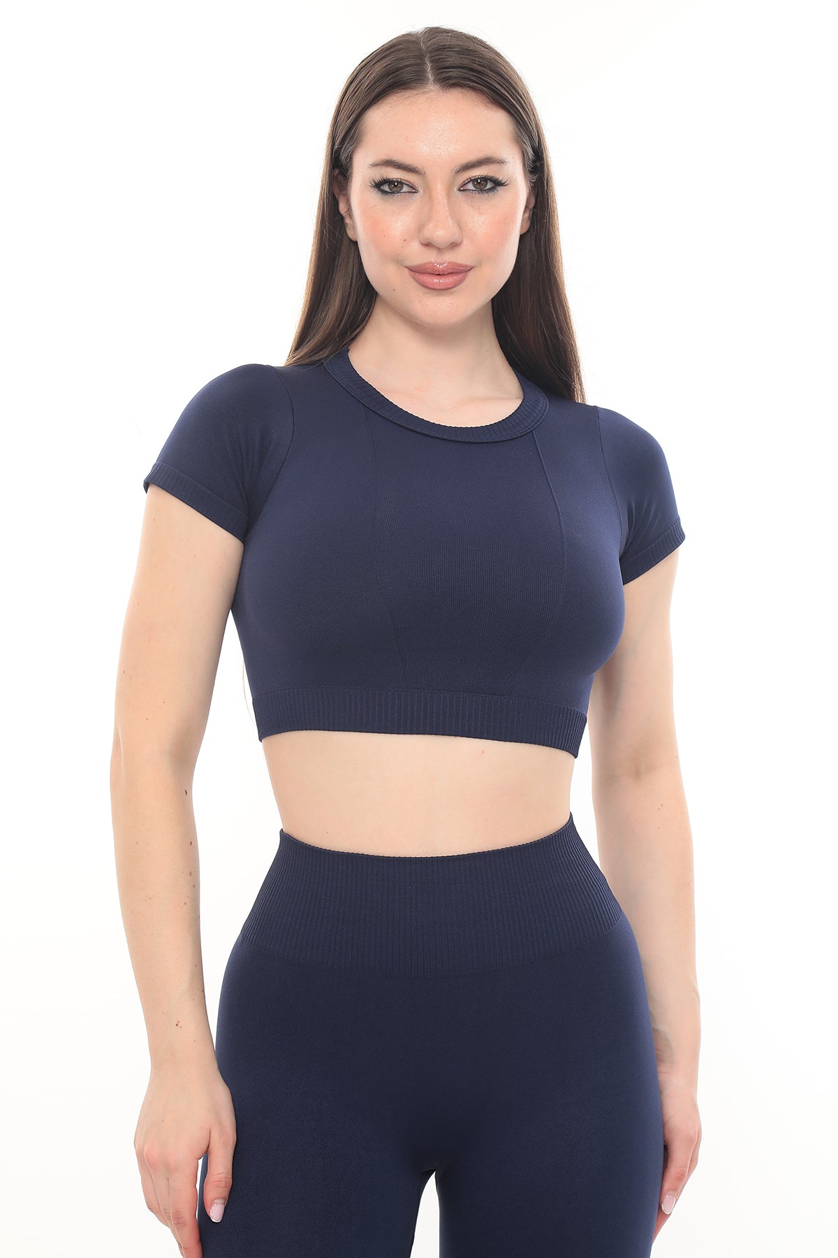 Kısa Kollu Crop - Lacivert