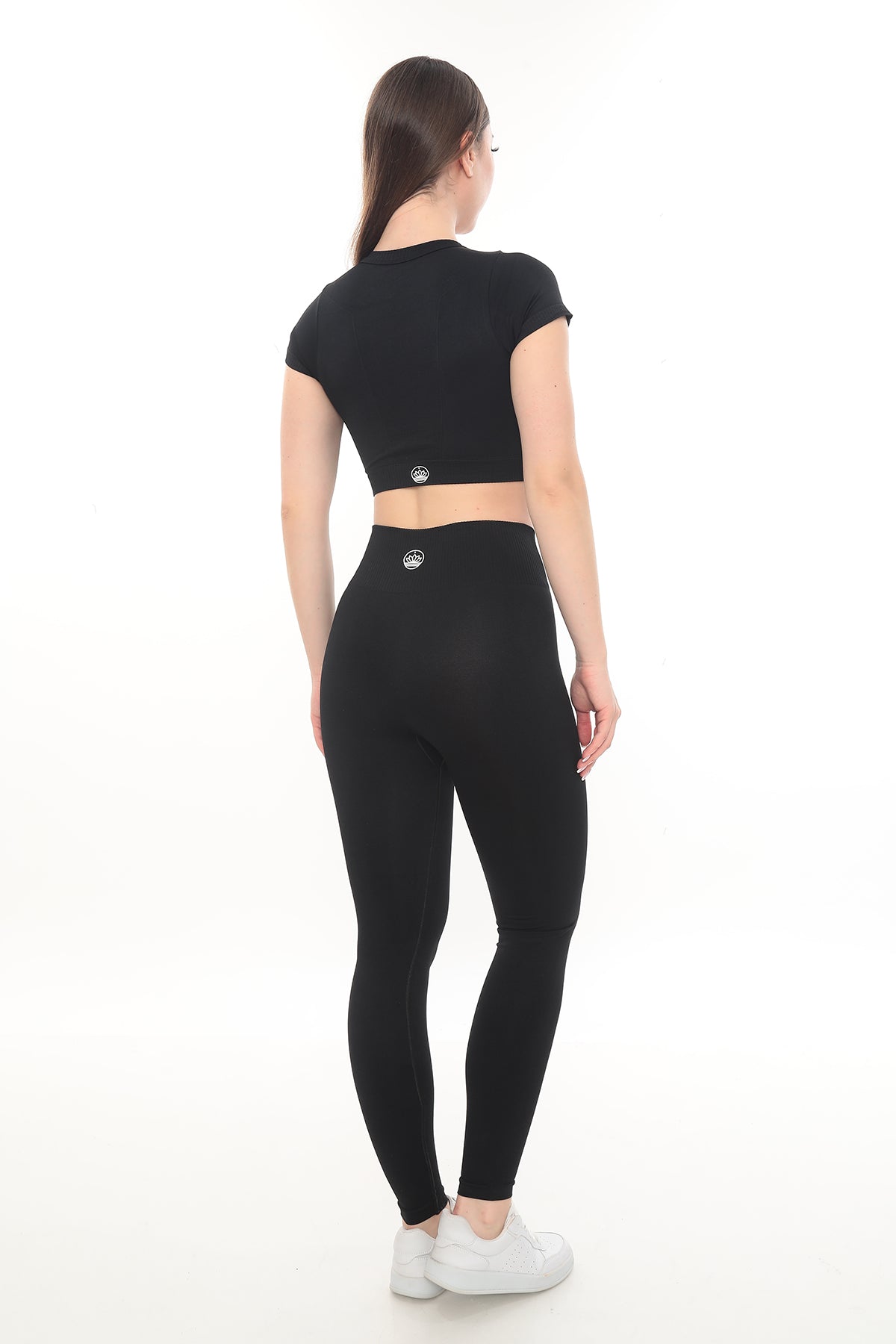 Kalın Kemerli Düz Tayt - Siyah