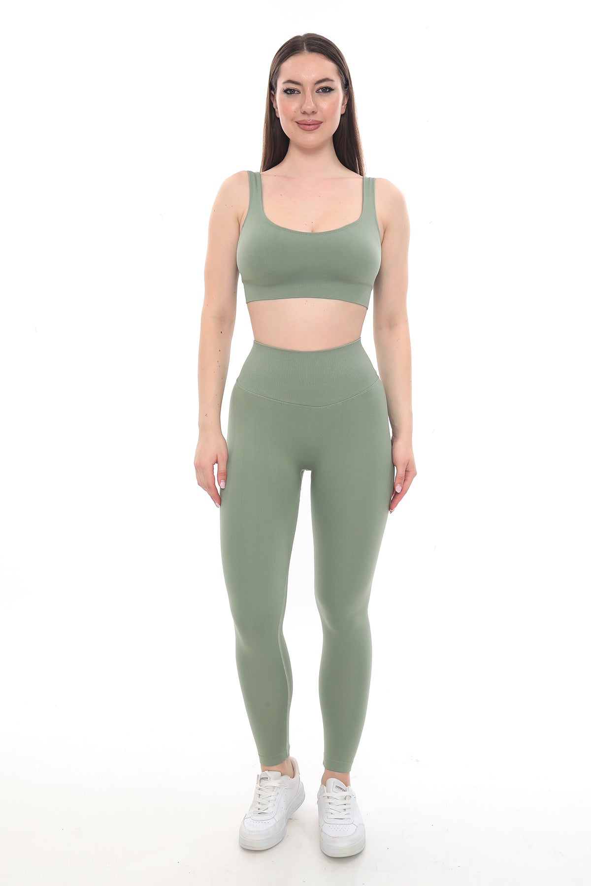 Bel Dikişli Tayt - Haki