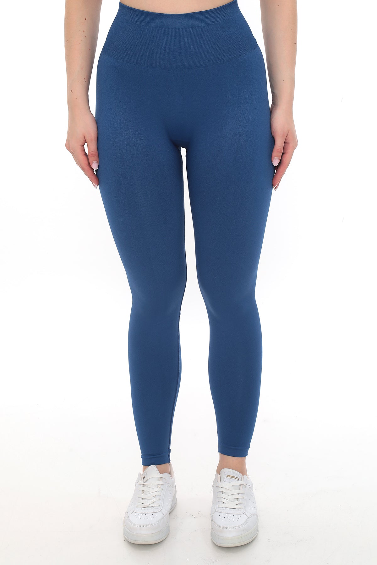 Büzgülü Tayt - Mavi